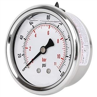 1 / 4 Inch NPT Rear Connection Pressure Gauge