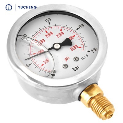 Steel Case Brass Connect Oil Pressure Gauge